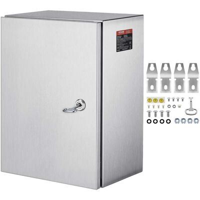 VEVOR - NEMA Stainless Steel Enclosure,16 x 12 x 8 in, NEMA 4X Steel Electrical Box, IP66 Waterproof & Dustproof, Outdoor/Indoor - Silver VEVOR - NEMA Stainless Steel Enclosure,16 x 12 x 8 in, NEMA 4X Steel Electrical Box, IP66 Waterproof & Dustproof, Outdoor/Indoor - Silver