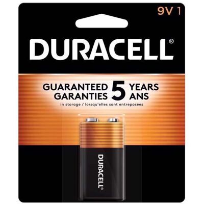 Duracell - Coppertop 9-Volt Alkaline Batteries 1 pk Carded Duracell - Coppertop 9-Volt Alkaline Batteries 1 pk Carded