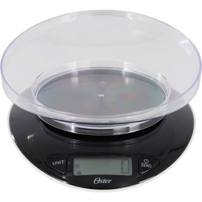 Oster - Lydell 2 Piece Digital Kitchen Scale with Bowl - Black Oster - Lydell 2 Piece Digital Kitchen Scale with Bowl - Black
