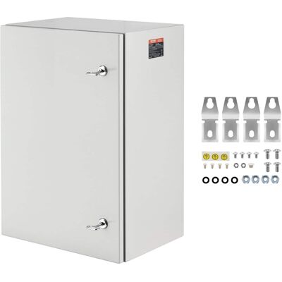 VEVOR - Metal Electrical Enclosure, 24 x16 x12 in, Wall-Mounted Junction Box in Carbon Steel, IP66 Weatherproof - Gray White VEVOR - Metal Electrical Enclosure, 24 x16 x12 in, Wall-Mounted Junction Box in Carbon Steel, IP66 Weatherproof - Gray White