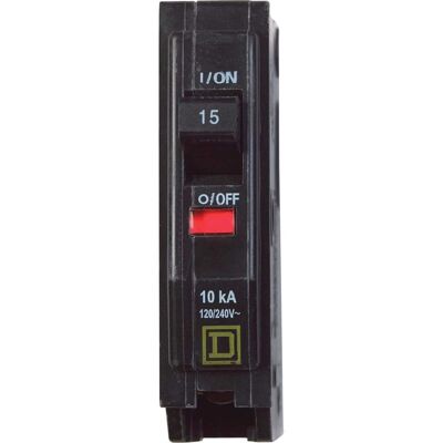 Schneider Electric - Square D QO 15 amps Plug In Single Pole Miniature Circuit Breaker Schneider Electric - Square D QO 15 amps Plug In Single Pole Miniature Circuit Breaker