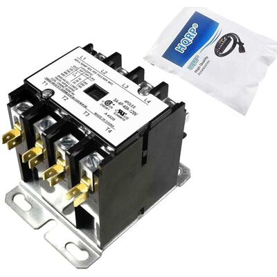 HQRP - 4-Pole 40 A Definite Purpose Contactor Relay, 120 V AC Coil, UL Listed, replaces C25ENF440A - Black HQRP - 4-Pole 40 A Definite Purpose Contactor Relay, 120 V AC Coil, UL Listed, replaces C25ENF440A - Black