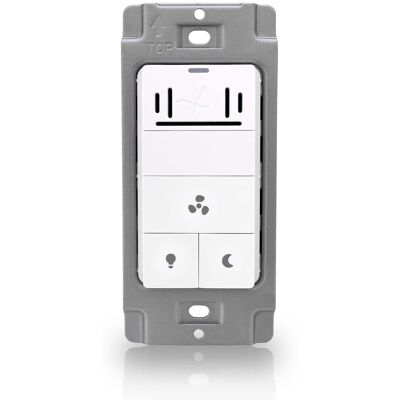 Akicon - Humidity Sensor LED Timer Switch for Bathroom Exhaust Fan with Light - White Akicon - Humidity Sensor LED Timer Switch for Bathroom Exhaust Fan with Light - White