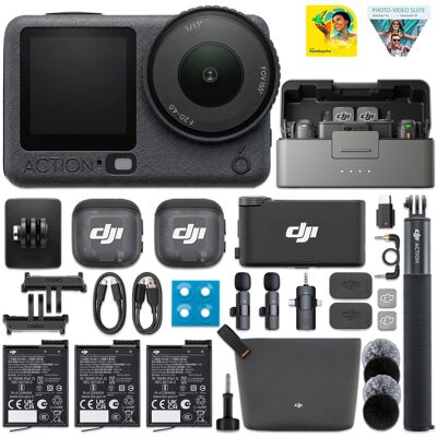 Bundle - Osmo Action 6 Adventure Combo & DJI Mic 3 2-Person Wireless System 8K, 1/1.1" Sensor, Variable Aperture - Gray Bundle - Osmo Action 6 Adventure Combo & DJI Mic 3 2-Person Wireless System 8K, 1/1.1" Sensor, Variable Aperture - Gray