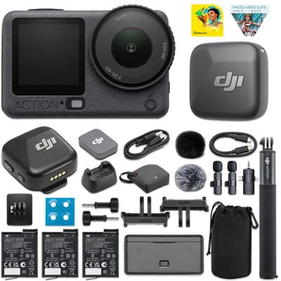 Bundle - Osmo Action 6 Adventure Combo & DJI Mic Mini Wireless Mic with 2 Condenser Mics 8K, 1/1.1" Sensor, Variable - Gray Bundle - Osmo Action 6 Adventure Combo & DJI Mic Mini Wireless Mic with 2 Condenser Mics 8K, 1/1.1" Sensor, Variable - Gray
