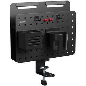 Mount-It! - Clamp-On Pegboard Organizer with Swivel, Desk Storage Panel for Office, Gaming, and Home Workspace - Black Mount-It! - Clamp-On Pegboard Organizer with Swivel, Desk Storage Panel for Office, Gaming, and Home Workspace - Black