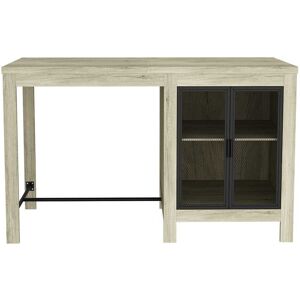 Famapy - Rustic Wood Desk with Mesh Doors: Press - to - Open, Organized & Cozy Workspace - Gray Famapy - Rustic Wood Desk with Mesh Doors: Press - to - Open, Organized & Cozy Workspace - Gray