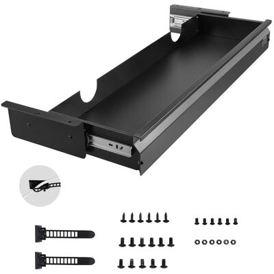 VEVOR - 33" Wide Under Desk Drawer Slide Out, Under Desk Mounted Pull-out Drawer Attachment, Hidden Desktop Storage Organizer - Black VEVOR - 33" Wide Under Desk Drawer Slide Out, Under Desk Mounted Pull-out Drawer Attachment, Hidden Desktop Storage Organizer - Black
