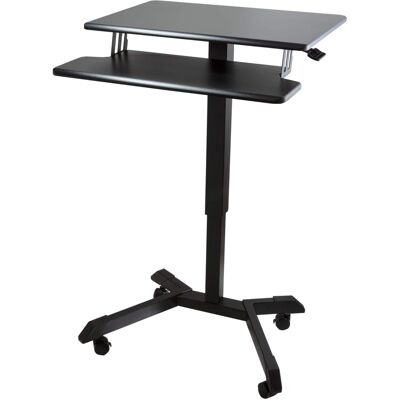 Victor - Mobile Adjustable Standing Desk with Keyboard Tray 25.6" Wide - Black Victor - Mobile Adjustable Standing Desk with Keyboard Tray 25.6" Wide - Black