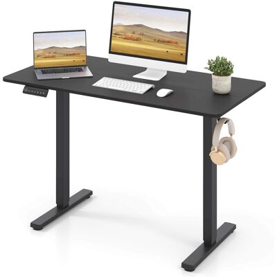 Costway - 48" x 24" Sit to Stand Desk with 3 Memory Settings & Anti-Collision Protection - Black Costway - 48" x 24" Sit to Stand Desk with 3 Memory Settings & Anti-Collision Protection - Black