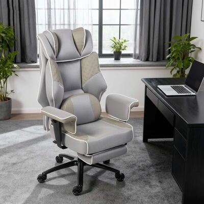 Dowinx - XL Office Chair Big & Tall with Heated Massage Lumbar Support, Reclining Gaming Chair with Padded Cushion & Backrest - Gray Dowinx - XL Office Chair Big & Tall with Heated Massage Lumbar Support, Reclining Gaming Chair with Padded Cushion & Backrest - Gray