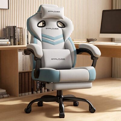 GTPlayer - Gaming Chair 360°-Swivel Big & Tall Computer Chair with Footrest and Lumbar Support for Office or Gaming - Gray GTPlayer - Gaming Chair 360°-Swivel Big & Tall Computer Chair with Footrest and Lumbar Support for Office or Gaming - Gray