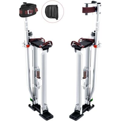 VEVOR - Drywall Stilts, 24''-40'' Adjustable Aluminum Tool Stilts with Protective Knee Pads, Durable and Non-slip Work Stilts - Silver VEVOR - Drywall Stilts, 24''-40'' Adjustable Aluminum Tool Stilts with Protective Knee Pads, Durable and Non-slip Work Stilts - Silver
