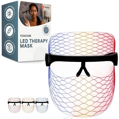 LifePro - LED Face Mask Light Therapy – Vizacure Red,Blue & Amber LED Light Therapy Mask Rechargeable Red Light LED Mask - Black LifePro - LED Face Mask Light Therapy – Vizacure Red,Blue & Amber LED Light Therapy Mask Rechargeable Red Light LED Mask - Black