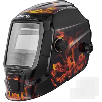 VEVOR - Welding Helmet Auto Darkening, 3.66" x 1.69" True Color Welding Hood, Solar-Powered Welder Mask 2 Arc Sensors - Black and yellow VEVOR - Welding Helmet Auto Darkening, 3.66" x 1.69" True Color Welding Hood, Solar-Powered Welder Mask 2 Arc Sensors - Black and yellow