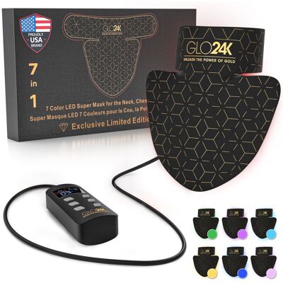 GLO24K - 7 Color LED Super Mask for the Neck, Chest & Décolleté GLO24K - 7 Color LED Super Mask for the Neck, Chest & Décolleté