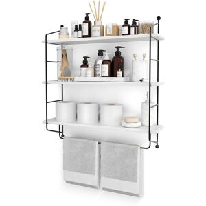 Sorbus - 3-Tier Floating Bathroom Shelves for Wall - Wood Wall Storage for Towels, Over The Toilet Storage Cabinet - White Sorbus - 3-Tier Floating Bathroom Shelves for Wall - Wood Wall Storage for Towels, Over The Toilet Storage Cabinet - White