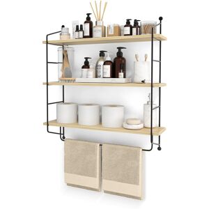 Sorbus - 3-Tier Floating Bathroom Shelves for Wall - Wood Wall Storage for Towels, Over The Toilet Storage Cabinet - Maple Sorbus - 3-Tier Floating Bathroom Shelves for Wall - Wood Wall Storage for Towels, Over The Toilet Storage Cabinet - Maple