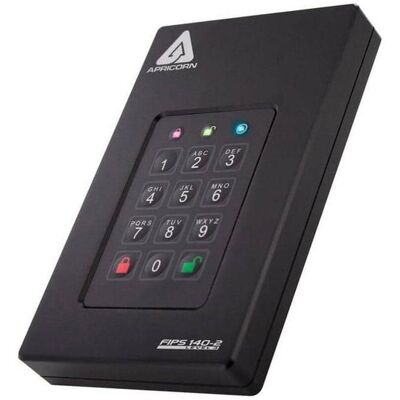 Apricorn - Aegis Fortress 4 TB Hard Drive - External - USB 3.0 - Black Apricorn - Aegis Fortress 4 TB Hard Drive - External - USB 3.0 - Black