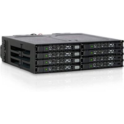 Icy Dock - ToughArmor MB998IP-B Drive Enclosure for 5.25" - Mini-SAS HD Host Interface Internal - Black - 8 x HDD Icy Dock - ToughArmor MB998IP-B Drive Enclosure for 5.25" - Mini-SAS HD Host Interface Internal - Black - 8 x HDD