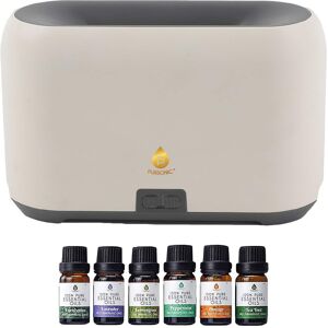 Pursonic - FlameGlow Aromatherapy Diffuser & 6-Pack Essential Oils Wellness Bundle – Pure Relaxation with Light - Multicolor Pursonic - FlameGlow Aromatherapy Diffuser & 6-Pack Essential Oils Wellness Bundle – Pure Relaxation with Light - Multicolor