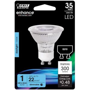 FEIT ELECTRIC - Feit Enhance MR16 GU10 LED Bulb Daylight 35 Watt Equivalence 1 pk FEIT ELECTRIC - Feit Enhance MR16 GU10 LED Bulb Daylight 35 Watt Equivalence 1 pk