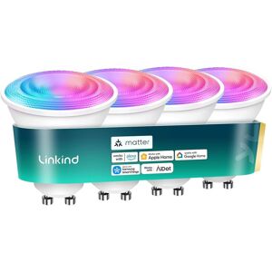 Linkind - MR16 GU10 Smart LED Bulb Matter Compatible, Color Changing (4-Pack) - Multicolor Linkind - MR16 GU10 Smart LED Bulb Matter Compatible, Color Changing (4-Pack) - Multicolor