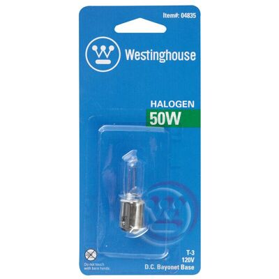 Westinghouse - 50 W T3 Specialty Halogen Bulb 600 lm Bright White 1 pk Westinghouse - 50 W T3 Specialty Halogen Bulb 600 lm Bright White 1 pk
