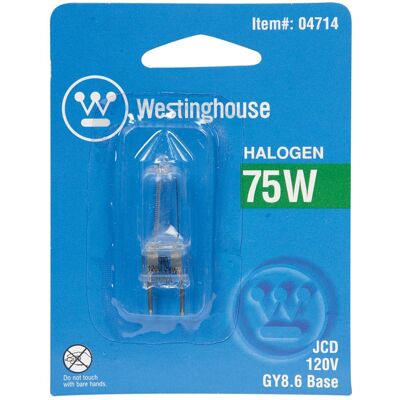 Westinghouse - 75 W JCD Decorative Halogen Bulb 1,050 lm White 1 pk Westinghouse - 75 W JCD Decorative Halogen Bulb 1,050 lm White 1 pk