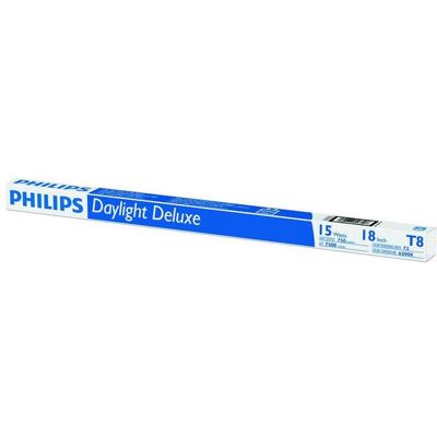 Philips - 15 W T8 1 in. D X 18 in. L Fluorescent Tube Light Bulb Daylight Linear 6500 K 1 pk Philips - 15 W T8 1 in. D X 18 in. L Fluorescent Tube Light Bulb Daylight Linear 6500 K 1 pk