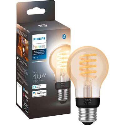 Philips - Hue Filament A19 Bluetooth Smart LED Bulb - White Ambiance Philips - Hue Filament A19 Bluetooth Smart LED Bulb - White Ambiance
