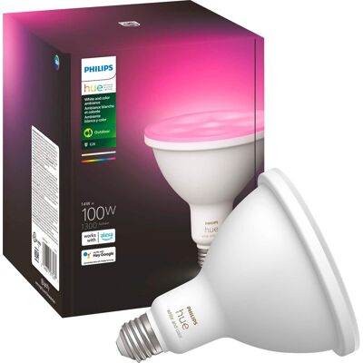 Philips - Hue PAR38 100W Smart LED Bulb - White and Color Ambiance Philips - Hue PAR38 100W Smart LED Bulb - White and Color Ambiance