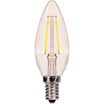 SATCO - B11 E12 (Candelabra) Filament LED Bulb Warm White 60 Watt Equivalence 2 pk SATCO - B11 E12 (Candelabra) Filament LED Bulb Warm White 60 Watt Equivalence 2 pk