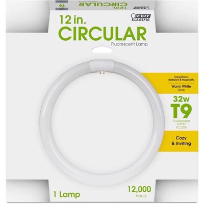 FEIT ELECTRIC - 32 W T9 12 in. D X 12 in. L Circline Fluorescent Bulb Warm White Circular 3000 K 1 pk FEIT ELECTRIC - 32 W T9 12 in. D X 12 in. L Circline Fluorescent Bulb Warm White Circular 3000 K 1 pk