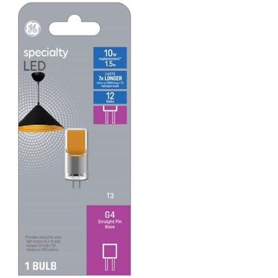 GE - T3 G4 LED Bulb Warm White 10 Watt Equivalence 1 pk GE - T3 G4 LED Bulb Warm White 10 Watt Equivalence 1 pk