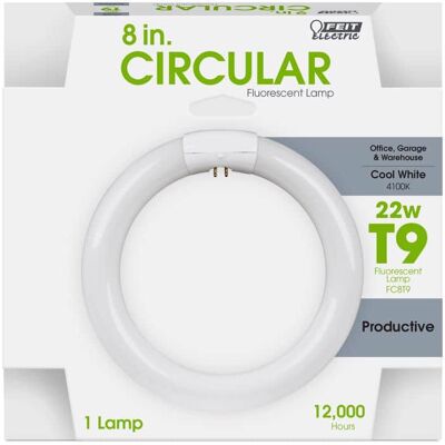 FEIT ELECTRIC - 22 W T9 8.25 in. D Circline Fluorescent Bulb Cool White Circular 4100 K 1 pk FEIT ELECTRIC - 22 W T9 8.25 in. D Circline Fluorescent Bulb Cool White Circular 4100 K 1 pk