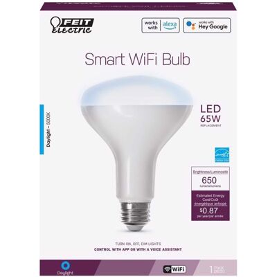 FEIT ELECTRIC - Feit Smart Home BR30 E26 (Medium) Smart-Enabled LED Bulb Daylight 65 Watt Equivalence 1 pk FEIT ELECTRIC - Feit Smart Home BR30 E26 (Medium) Smart-Enabled LED Bulb Daylight 65 Watt Equivalence 1 pk