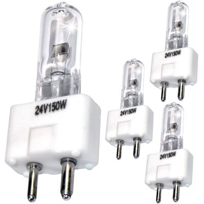 HQRP - 4-Pack 24 V 150 W GY9.5 Halogen Bulb T4 2-Pin Prefocus Replacement for Ushio BC2424 HQRP - 4-Pack 24 V 150 W GY9.5 Halogen Bulb T4 2-Pin Prefocus Replacement for Ushio BC2424
