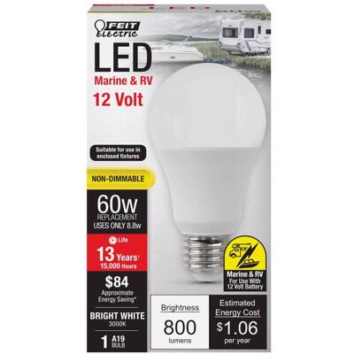 FEIT ELECTRIC - A19 E26 (Medium) LED Bulb Bright White 60 Watt Equivalence 1 pk FEIT ELECTRIC - A19 E26 (Medium) LED Bulb Bright White 60 Watt Equivalence 1 pk