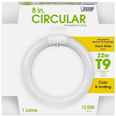 FEIT ELECTRIC - 22 W T9 8 in. L Circline Fluorescent Bulb Warm White Linear 3000 K 1 pk FEIT ELECTRIC - 22 W T9 8 in. L Circline Fluorescent Bulb Warm White Linear 3000 K 1 pk