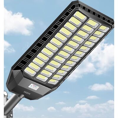 Adewalk - 9500W Solar Street Light, IP67 Waterproof Commercial LED Security Light, Dusk-to-Dawn, Motion Sensor & Remote Control - Black Adewalk - 9500W Solar Street Light, IP67 Waterproof Commercial LED Security Light, Dusk-to-Dawn, Motion Sensor & Remote Control - Black