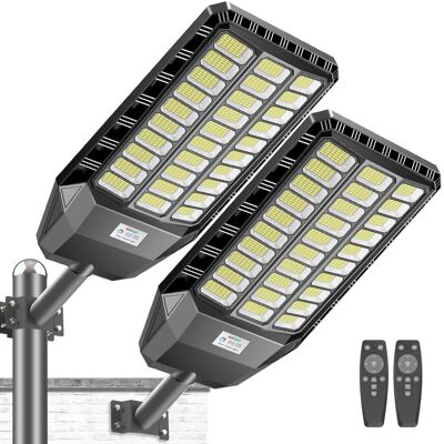 Adewalk - Solar Street Lights Outdoor IP67 Waterproof, LED Flood Security Lights Motion Sensor & Dusk to Dawn, 2 Pack - Black Adewalk - Solar Street Lights Outdoor IP67 Waterproof, LED Flood Security Lights Motion Sensor & Dusk to Dawn, 2 Pack - Black