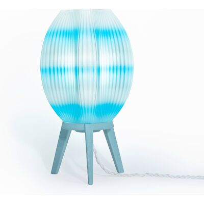 Jonathan Y - Wavy 16.5" Modern Contemporary Plant-Based PLA 3D Printed Dimmable LED Table Lamp - Blue/White Jonathan Y - Wavy 16.5" Modern Contemporary Plant-Based PLA 3D Printed Dimmable LED Table Lamp - Blue/White