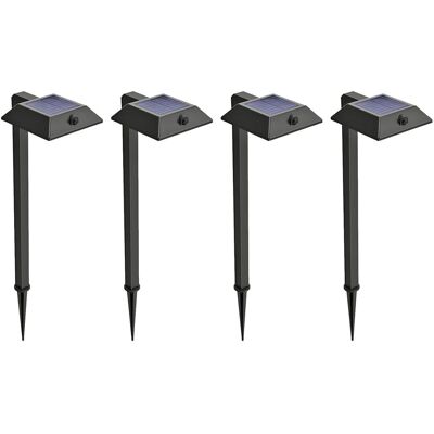 Home Zone Security - Mesh-Linkable Solar LED Security Pathway Light 300 Lumens, 4 Pack - Black Home Zone Security - Mesh-Linkable Solar LED Security Pathway Light 300 Lumens, 4 Pack - Black