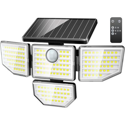 Adewalk - Upgraded 3000LM 188 LED 4 Head Solar Light Motion Sensor IP65 Waterproof Security Lamp for Yard Backyard Use - White Adewalk - Upgraded 3000LM 188 LED 4 Head Solar Light Motion Sensor IP65 Waterproof Security Lamp for Yard Backyard Use - White