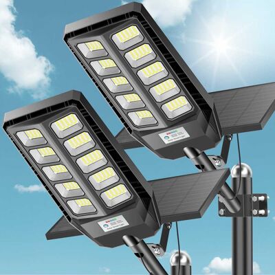 Adewalk - 2 Pack Solar Flood Lights,7000K,Waterproof,Dusk to Dawn,Motion Sensor,Remote,LED Security Lights for Yard,Garden,Garage - Black Adewalk - 2 Pack Solar Flood Lights,7000K,Waterproof,Dusk to Dawn,Motion Sensor,Remote,LED Security Lights for Yard,Garden,Garage - Black
