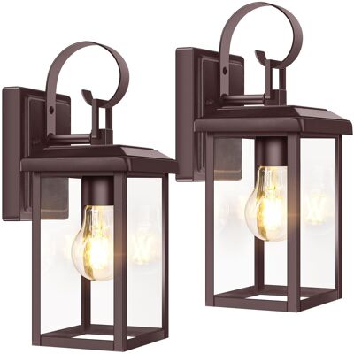 Nordic Hygge - 2-Pack Outdoor Waterproof Wall Light Fixtures in Brown Nordic Hygge - 2-Pack Outdoor Waterproof Wall Light Fixtures in Brown