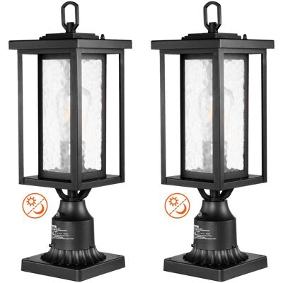 VEVOR - 2 Pack Dusk to Dawn Outdoor Post Light, 17.72 in, Waterproof Lamp Post Light Fixtures - Black VEVOR - 2 Pack Dusk to Dawn Outdoor Post Light, 17.72 in, Waterproof Lamp Post Light Fixtures - Black