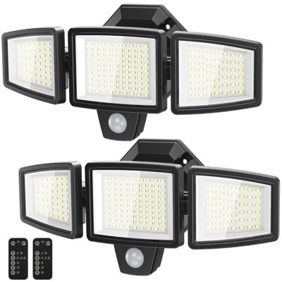 Adewalk - Upgraded 7000LM 6500K LED Security Light, Waterproof Motion Sensor, 3 Heads, Hardwired for Yard&Garage,2pack - Black Adewalk - Upgraded 7000LM 6500K LED Security Light, Waterproof Motion Sensor, 3 Heads, Hardwired for Yard&Garage,2pack - Black