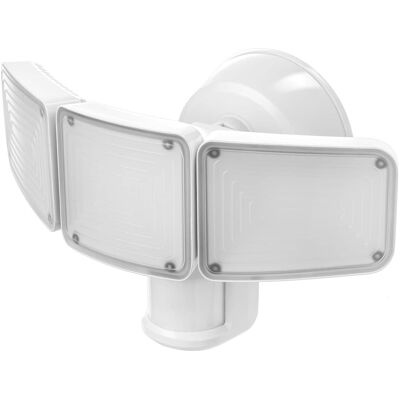 Home Zone Security - 3500-Lumen Triple-Head Ultrabright LED Security Flood Light - White Home Zone Security - 3500-Lumen Triple-Head Ultrabright LED Security Flood Light - White